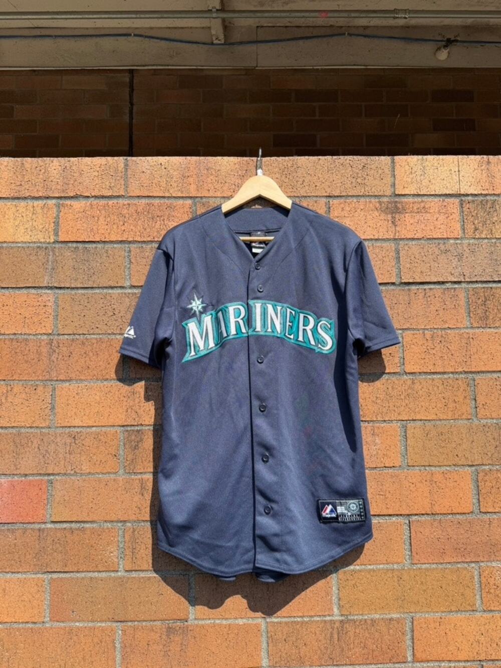 Y2K Seattle Mariners Vintage Majestic Navy Blue Blank MLB Baseball Jersey
